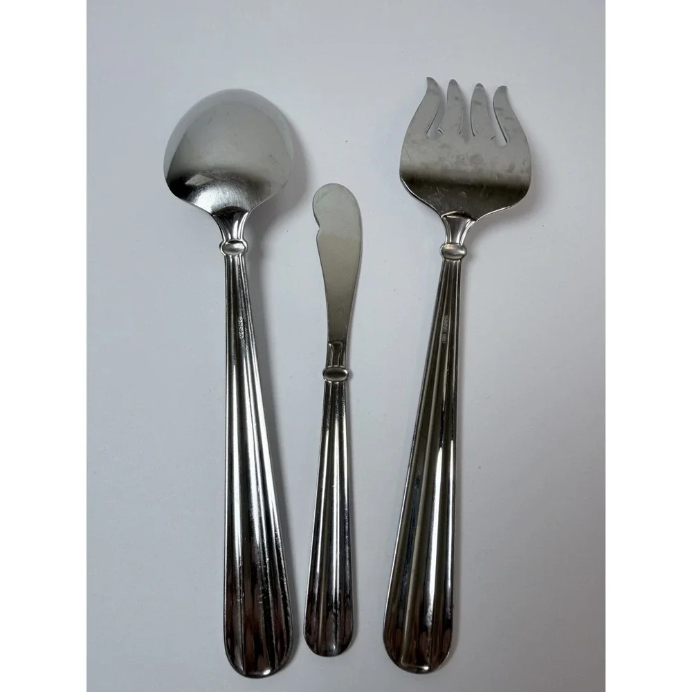 Lot of 3 Oneida Unity Stainless Serving Spoon Meat‎ Fork Butter Knife